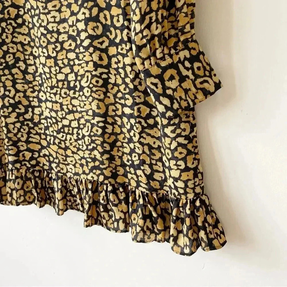 Who What Wear Target Leopard Chiffon Ruffle Dress Size Medium EUC - Picture 9 of 12